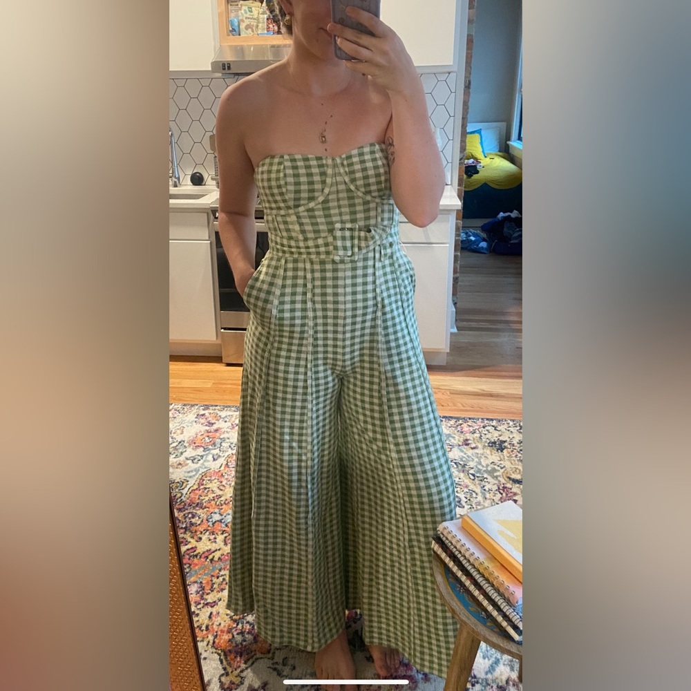 Free People checkered jumpsuit